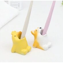 有趣的動物嘴形狀牙刷架,創意鉛筆、原子筆和鋼筆架,辦公桌裝飾,節日場合的實用禮物 - 黃色小鴨 - 查看 1