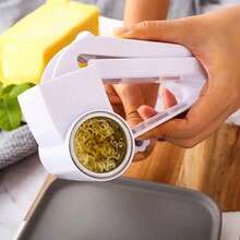 1入組手動旋轉式帶手柄的奶酪刨絲器,可重複使用的硬奶酪巧克力堅果蔬菜切片器,廚房小工具 - 白色 - 查看 9