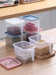 5pcs/Set Fridge Storage Box With Lid, Stackable Refrigerator Organizer Container For Kitchen, Cabinet - Blue - View 6