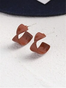 1pair Geometric Twisted Hoop Earrings - Twisted Earrings - View 9