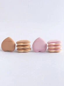8 件裝迷你心型手指海綿塗抹器適合日常化妝（遮瑕和暈染） - 彩色 - 查看 5