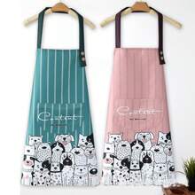 1個帆布條紋防水和防油圍裙 - 粉色 - 查看 4