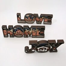 1個情人節木製裝飾品,創意diy字母木片,適用於家居裝飾和心形婚禮裝飾 - 咖啡棕 - 查看 2