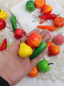 20 件仿真水果蔬菜，适用于家居装饰、摄影道具和工艺展览；模型仿真水果派对厨房婚礼装饰