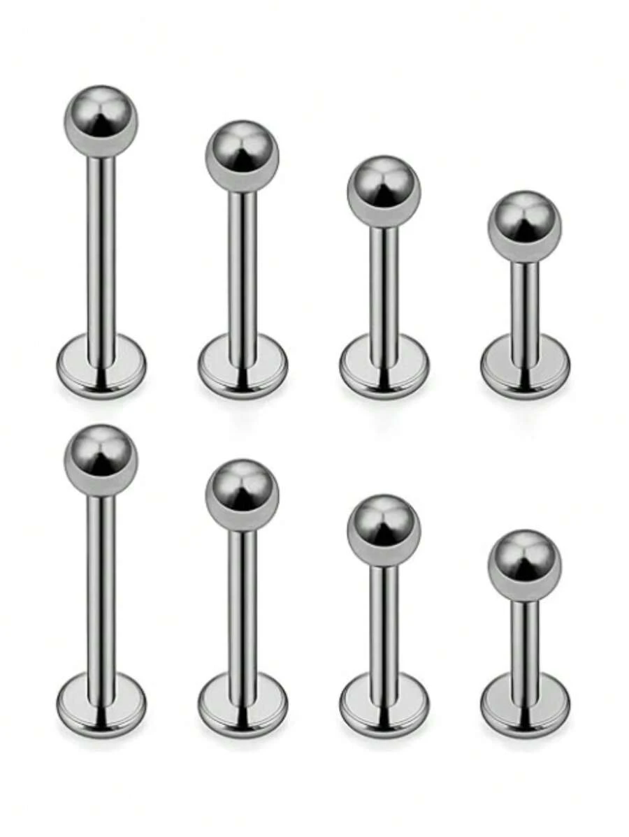 8 Piezas De Joyería De Piercing De Anillo De Oreja, Labio, Trago, Cartílago, Pendiente De Perno Con G23 Titanio De 16g 6mm 8mm 10mm 12mm
