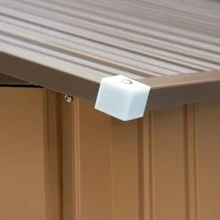 Outsunny Cobertizo de Jardín Exterior 4,83 m² 277x195x192 cm Caseta de Jardín Metálica para Almacenamiento de Herramientas con Base Incluida y 4 Ventanas - Amarillo - Ver 4