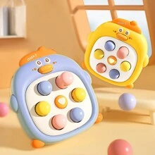 1 件兒童手持式打地鼠遊戲機卡通鴨形益智減壓玩具,適合親子互動,提升手眼協調能力與樂趣 - 黃色 - 查看 5