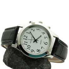 Elderly English Speaking Hourly Reminder Belt Watch, Blind Person Friendly, Gift For Elders, Large Volume Alarm Clock Men's Watch - Black - View 2