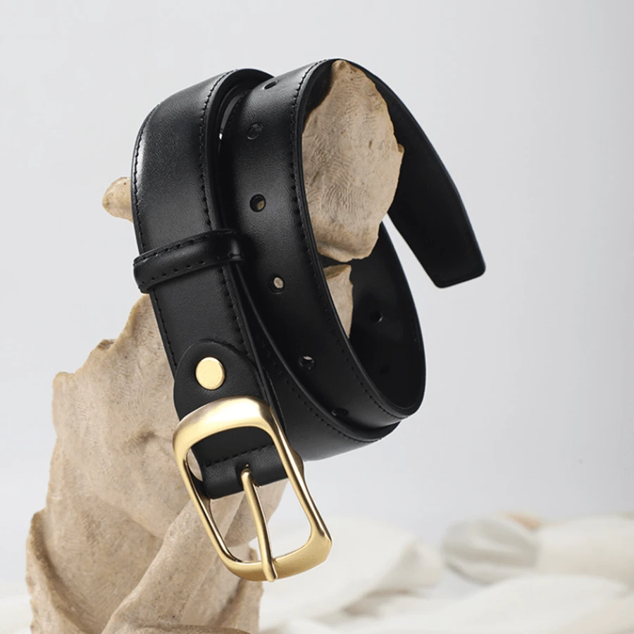 1條時尚簡約配飾腰帶,適用於西裝褲或牛仔褲 - 黑色 - 查看 1