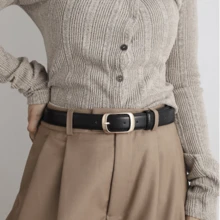 1條時尚簡約配飾腰帶,適用於西裝褲或牛仔褲 - 黑色 - 查看 3