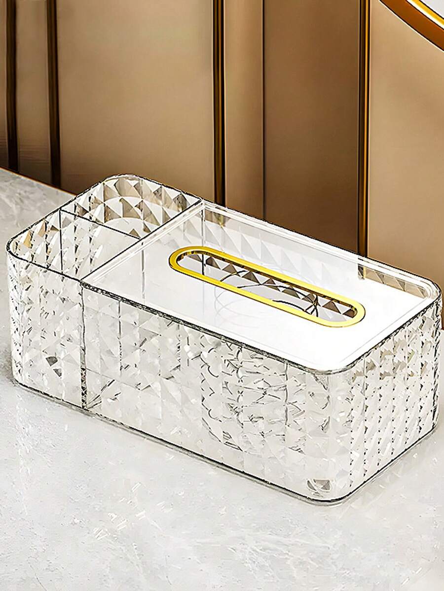 1入高端極簡風格的面紙盒,擁有輕奢風格,適用於咖啡桌和辦公室裝飾和收納 - 白色 - 查看 1