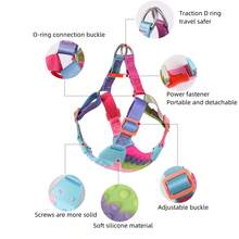1pc Pet Chest & Back Strap Mesh Vest With Colorful Silicone Waterproof Dog Leash - Multicolor - View 5