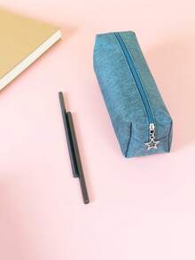 1個大容量極簡風格牛津防水學生特用文具筆袋 - 霧霾藍 - 查看 5