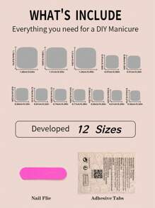 Get Glamorous With 48pcs Long Coffin White French Two Tone Fake Nail & 2sheets Tape & 2pcs Nail File Press On Nails Nail Supplies - Multicolor - View 6