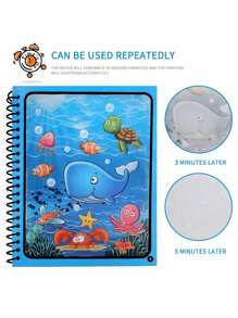 水墨繪本、寧靜繪本、嬰兒塗鴉著色繪本、清新水墨繪本玩具-培養兒童彩色能力、學齡前教育玩具、繁忙的書 - 紅色 - 查看 5