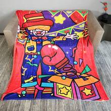 1片舒適暖和的絨毛休閒毛毯,溫暖的拋毯,辦公室沙發午睡毯,愚人節小丑高清數字印刷,兒童、青少年、情人節禮物 - 彩色 - 查看 4