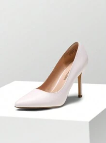 Women Stiletto High Heel Pumps Pointed Toe Elegant Wedding Court Pumps Shoes - White - View 3