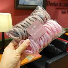 1包裝50入/組漸變色不打結髮圈,糖果色頭帶,彈性毛巾綁帶（隨機顏色） - 彩色 - 查看 4