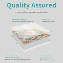 Alwayspon 24入組6"x6"/15x15cm剝離彩貼加厚乙烯基牆貼磁磚,視覺3d效果的自黏花卉壁紙,適用於廚房浴室家居裝飾,附有磨砂不反光表面肌理,皮膚友好防水pvc背板 - LAS009 - 查看 7