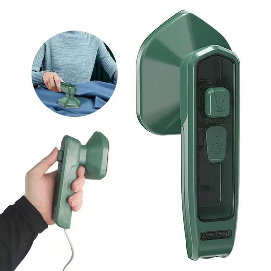 Mini Ferro de Passar Portátil Elétrico Compacto para Roupas Viagem Casa Uso Diário - Verde Menta - Visão 1