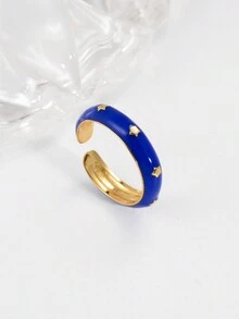 1pc High-End Ins Style Minimalist Colorful Geometric Shape Ring For Women's Accessory, Dating & Party Gift - Multicolor - View 4
