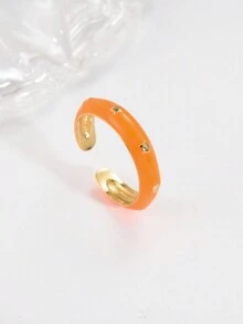 1pc High-End Ins Style Minimalist Colorful Geometric Shape Ring For Women's Accessory, Dating & Party Gift - Multicolor - View 6