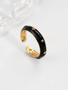 1pc High-End Ins Style Minimalist Colorful Geometric Shape Ring For Women's Accessory, Dating & Party Gift - Multicolor - View 3