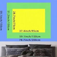 1pc Mushroom Printed Polyester Tapestry For Living Room, Bedroom, Office, Home Decor, Party Decoration, Free Installation Kit Included - Multicolor - View 2