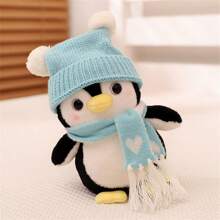 1隻可愛的模擬企鵝毛絨玩具,創意舒適企鵝雛鳥造型枕頭,生日禮物,家居裝飾,娃娃收藏 - 藍色 - 查看 8