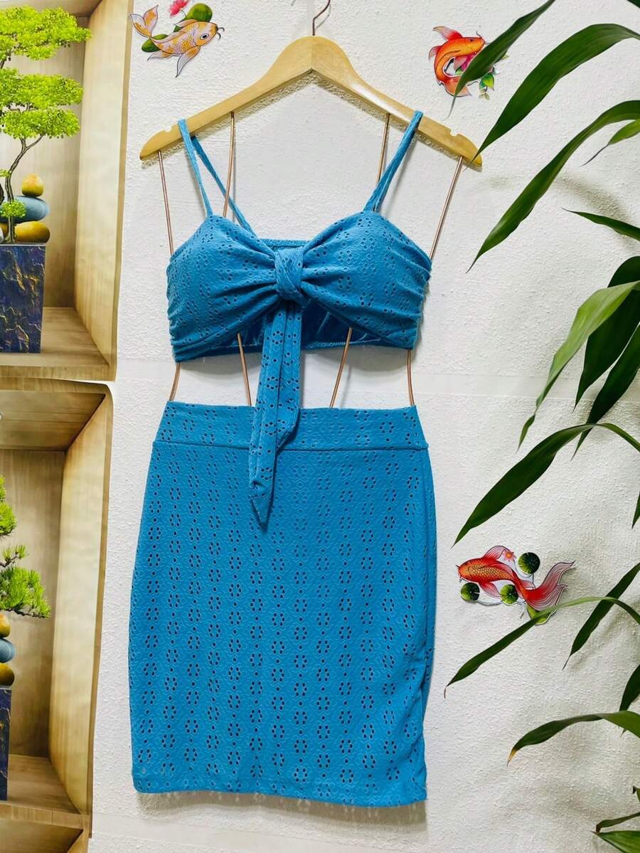 Women Two-Piece Outfits - 藍色 - 查看 1