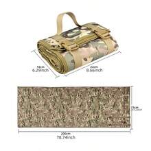 1pc Large Size Camo Picnic Mat, Macho Unisex Style Nylon Rectangle Durable Portable Waterproof Camping Ground Sheet For Outdoor Activities - Olive Green - View 2