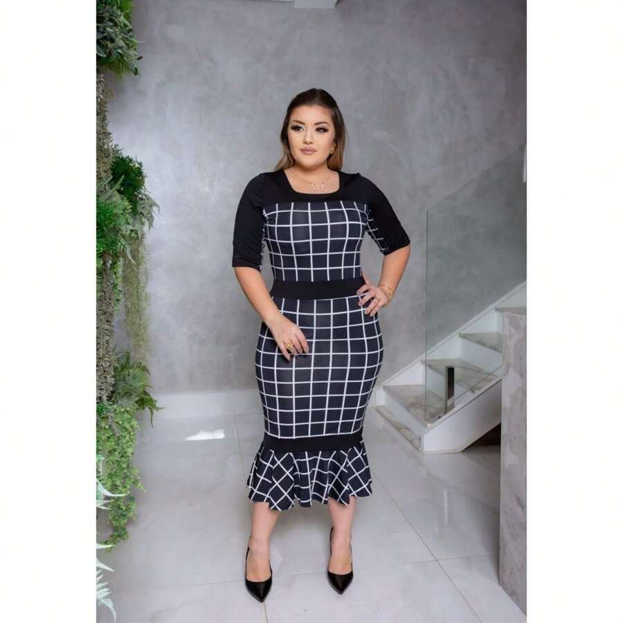 Vestido Feminino Longuete Moda Evangelica Justo Luxo Casual