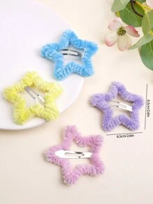 4pcs Children's Star Decor Hair Clip Y2k - Multicolor - View 5