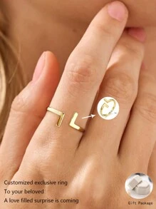 1 Peça Anel Ajustável Exclusivo Gravação Personalizada Presente Personalizado Em Inglês Para Mulheres S925 Sterling Silver Fine Ladies Jóias Presente Personalizado Presente De Aniversário