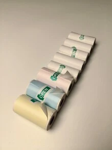 8 卷迷你家用熱感印表機配件紙白色貼紙空白透明透明標籤紙熱感紙 - 軍綠色 - 查看 1