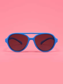 1 件装角质框架时尚眼镜，适合 3 至 14 岁儿童，时尚户外 - 寶藍色 - 查看 3