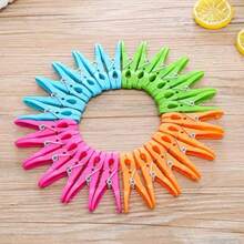 48入組耐用防風曬衣夾套裝,柔軟塑膠洗衣夾,適用於洗衣房、浴室或廚房（深色） - 彩色 - 查看 6