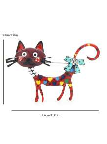 1pc  Light Luxury And Cute Cat Brooch Dual Color Enamel Pet Animal Party Casual Brooch Luxurious Women's And Men's Gift