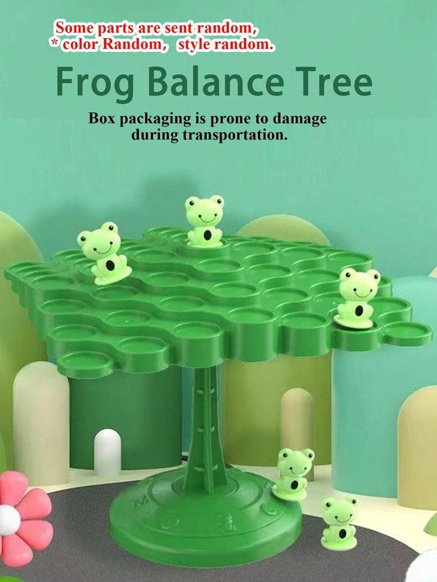 Stomle Family 青蛙平衡樹層疊桌遊玩具,適合2名玩家,桌面交互派對玩具,隨機風格,顏色和包裝設計（運輸過程中易碎） - 綠色 - 查看 1