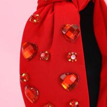 1pc Valentine'S Day Red Heart Shaped Cute Headband - Pink - View 3