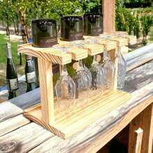 Porta vinho e taça Adega de vinho madeira Área gourmet decoração Cantinho do churrasco Decoração cozinha Adega para vinho Porta taça