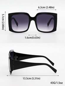 1 件复古时尚眼镜，男女通用时尚太阳镜，适合休闲、派对、日常使用 - 黑色 - 查看 5