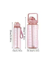 1 Pieza Botella De Agua De Plástico Transparente De 2000 Ml O 750 Ml, Botella De Agua Deportiva Con Eslogan Gráfico Para Uso En Interiores Y Exteriores