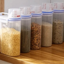 Large Capacity Airtight Food Storage Container, Kitchen Cereal Dispenser With Measuring Cup Moisture-Proof Insect-Proof For Rice, Cereals, Grains, Flours, Dog Food, Pet Food - White - View 2