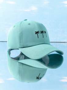 1入組街頭風格男女通用三棵棕櫚樹印花棒球帽，可調節帶，適合戶外休閒穿著