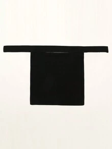 1pc Women's Thin Breathable Chiffon Scarf With Bag Strap & Veil Detail, Suitable For Daily Wear - Black - View 3