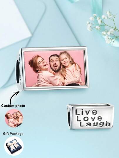 1 st. Live Sändning Love Foto Hänge Silver Presenter För Henne Med Foto , Personligt anpassad Kvinnor Halsband Smycke Hänge Kedja Foto Hänge I Silver , Anpassat Presenter För Henne Födelsedag , Årsdag , Jul , Alla Hjärtans Dag