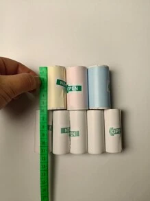 8 卷迷你家用熱感印表機配件紙白色貼紙空白透明透明標籤紙熱感紙 - 軍綠色 - 查看 5