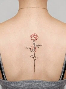 1pc Waterproof, Sweat-Proof, Washable, Non-Reflective Temporary Tattoo Sticker With A Bundle Of Pretty Flowers Pattern, Suitable For Fashion Lovers' Daily Use - Multicolor - View 1