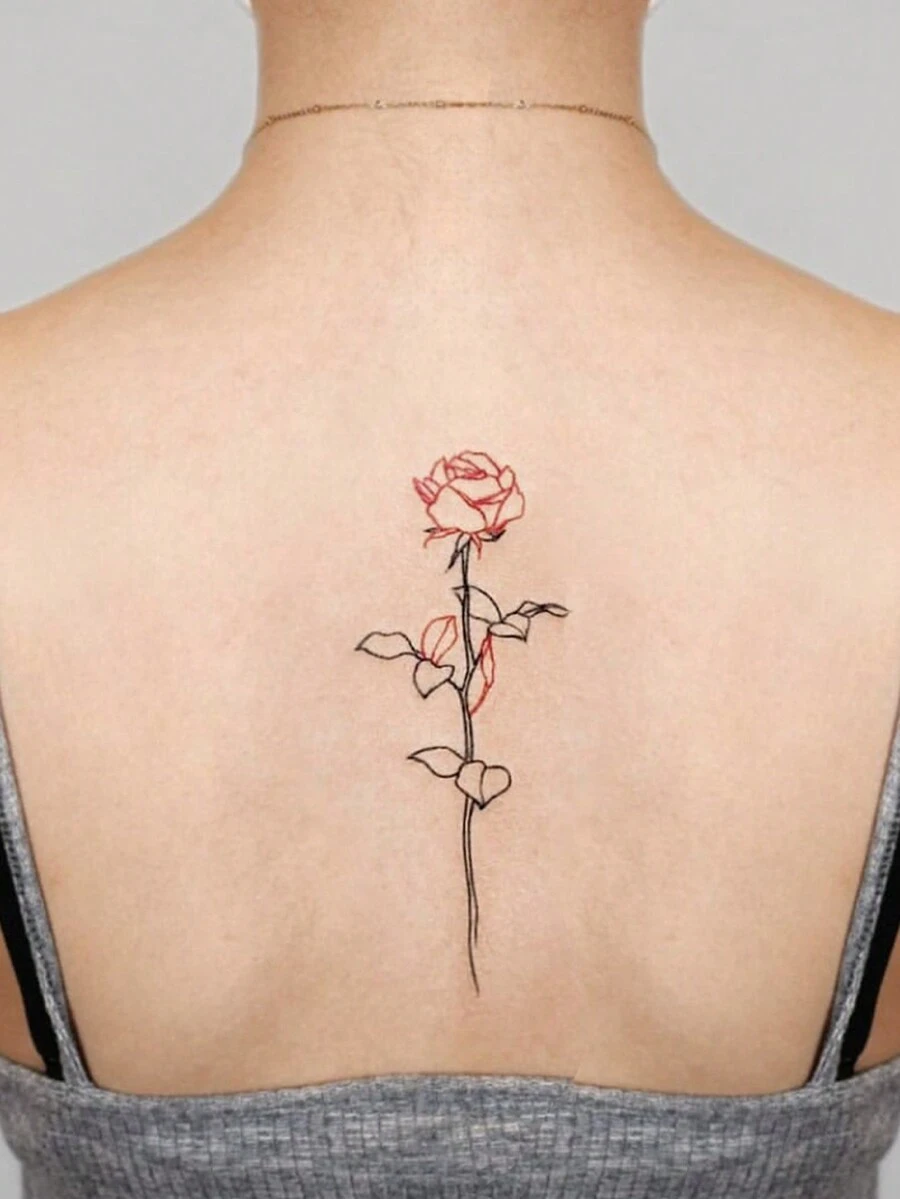 1pc Waterproof, Sweat-Proof, Washable, Non-Reflective Temporary Tattoo Sticker With A Bundle Of Pretty Flowers Pattern, Suitable For Fashion Lovers' Daily Use - Multicolor - View 1